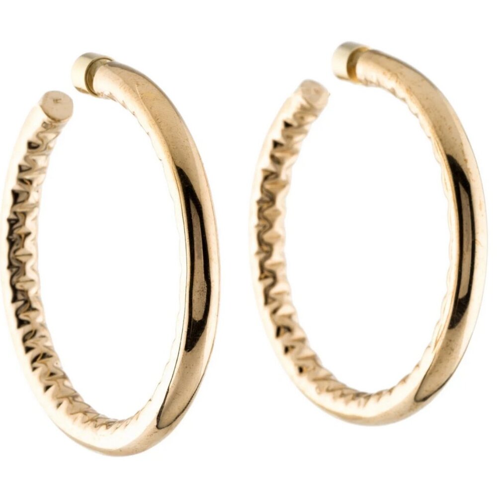 Elegant Jennifer Fisher Gold Plated Hoop Earrings 2.25"
